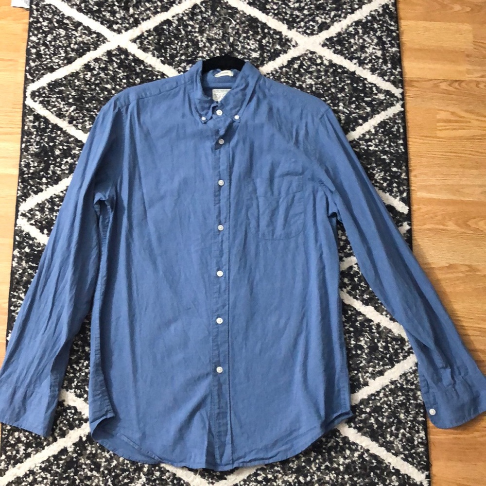 Blue button down with one pocket